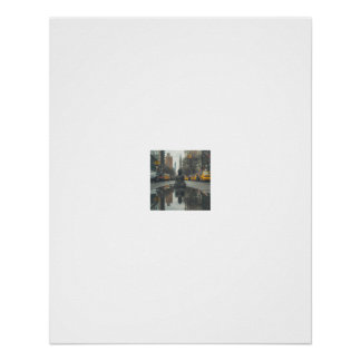 Meditating Buddha City Street Reflection Poster