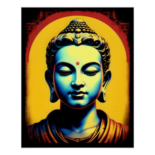 Meditating Buddha Modern Art Poster
