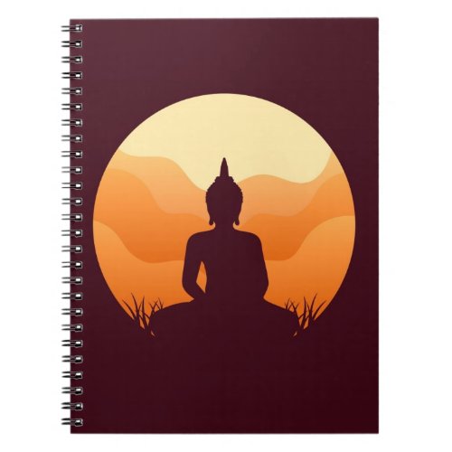 Meditating Buddha Sunset Notebook