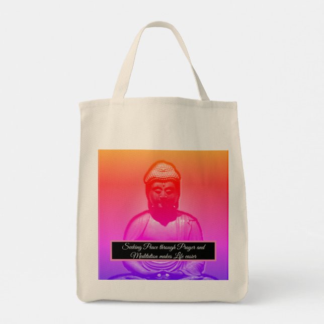 Meditating Buddha Tote Bag (Back)