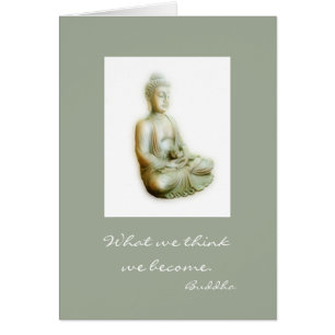 Meditating Buddha with words of wisdom Cards