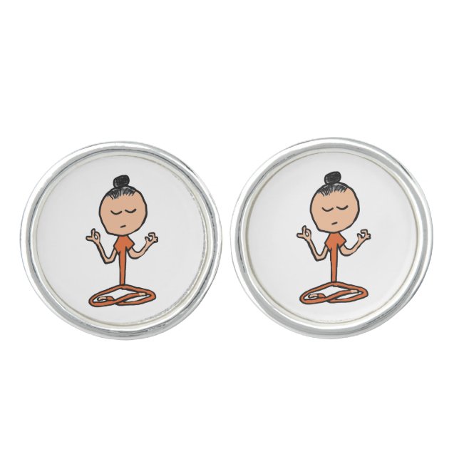 Meditating Buddhist Cufflinks (Front)
