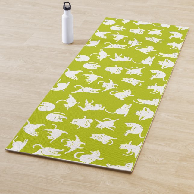 Meditating Cat in Yoga Poses Yoga Mat (In Situ)