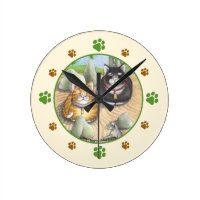 Meditating Cats Zen Round (Medium) Wall Clock