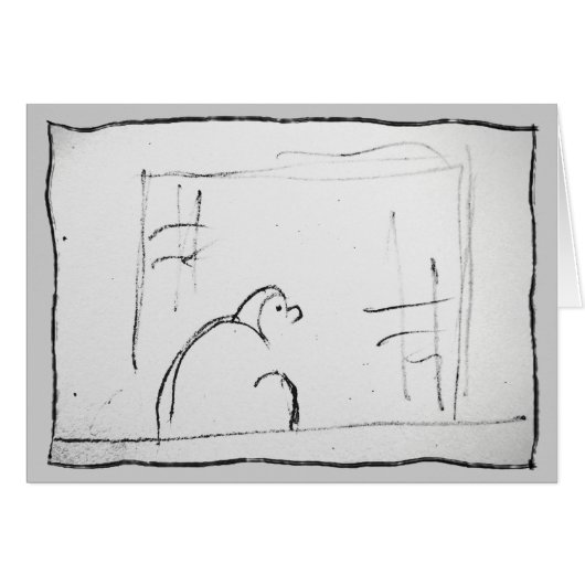 Meditating Daruma original zen painting (Front Horizontal)