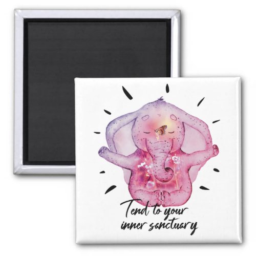 Meditating Elephant Tend to your inner sanctuary Magnet