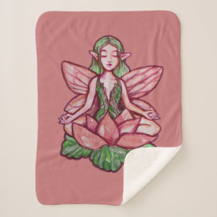 Meditating Fairy Sherpa Blanket