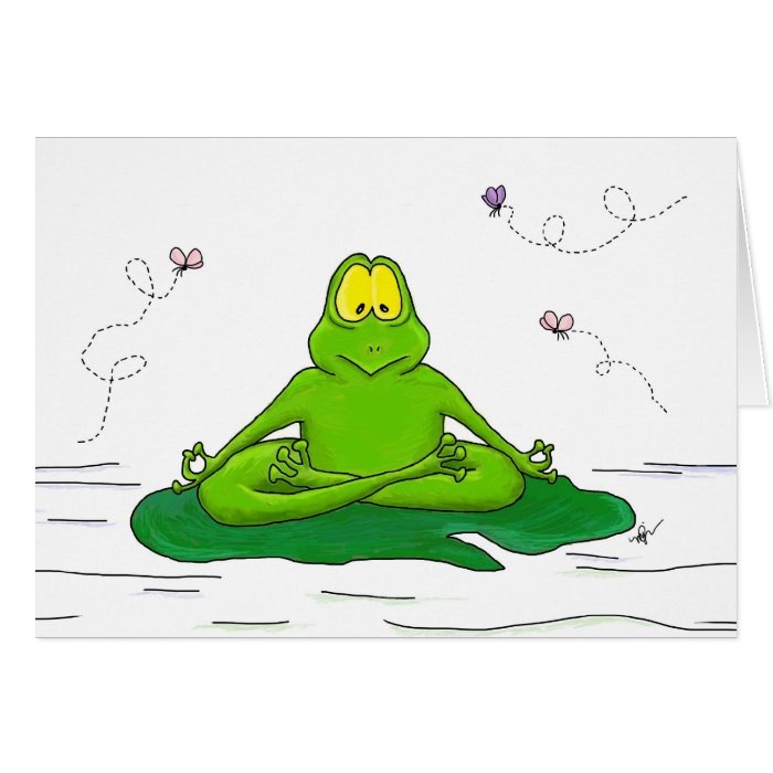 Meditating Frog Greeting Cards