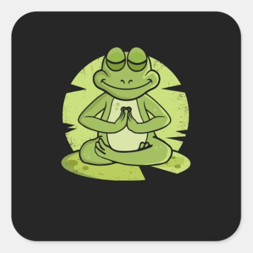 Meditating Frog Lover Men Yoga Gift Meditation Square Sticker