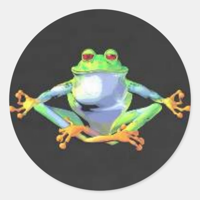 Meditating Frog Stickers (Front)