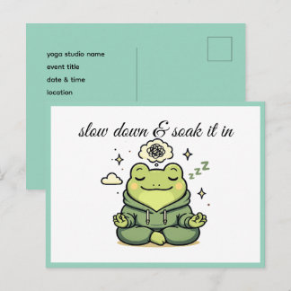 Meditating Frog Yoga Event Invitation Postcard