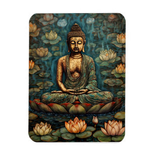 Meditating Gautam Buddha Art Magnet