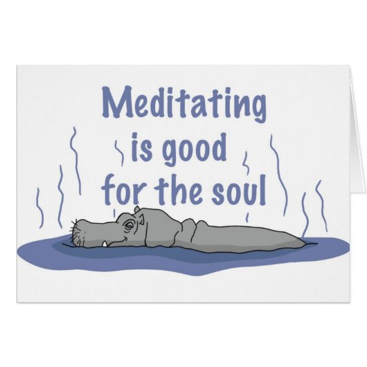 Meditating Hippopotamus Cards (Front Horizontal)