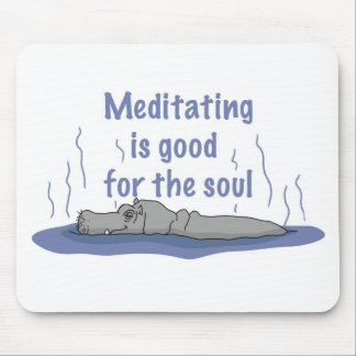 Meditating Hippopotamus Mouse Pad