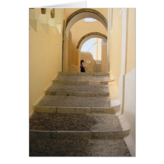 Meditating in Santorini Cards