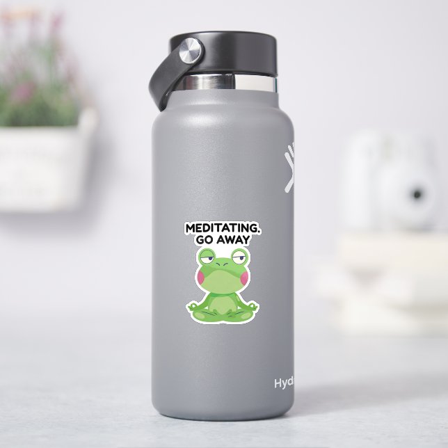 MEDITATING. LEAVE ME ALONE STICKER (HydroFlask)