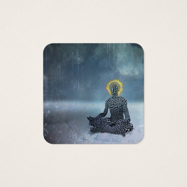 Meditating man. Flaming halo (Front)
