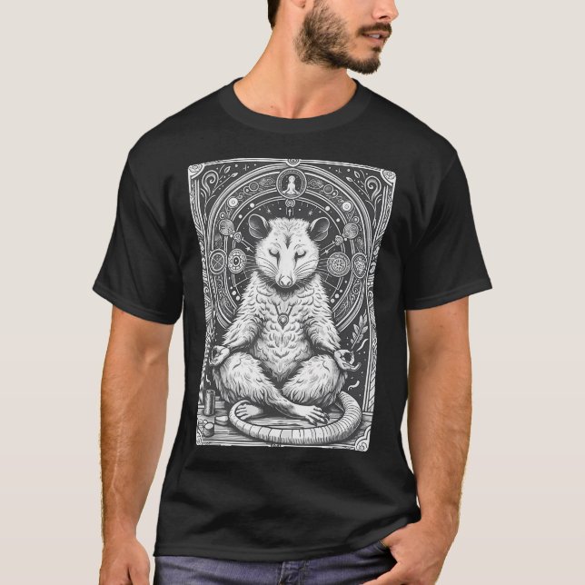 Meditating Ossum Tarot Card Ssum Sritual Meditatio T-Shirt (Front)