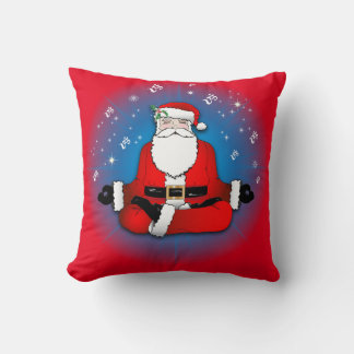 Meditating Santa Throw Pillow