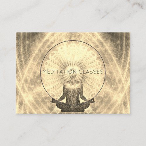 Meditating  Shaman Surrounded By Light Meditation Business Card