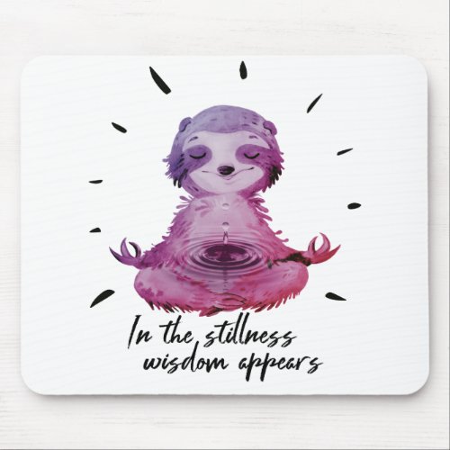 Meditating Sloth Mouse Pad