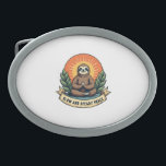 Meditating Sloth Vintage Relaxed Humor Design 2 Belt Buckle<br><div class="desc">Meditating Sloth Vintage Relaxed Humor Design 2</div>