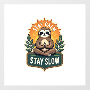 Meditating Sloth Vintage Relaxed Mind T-Shirt 2 Floor Decals