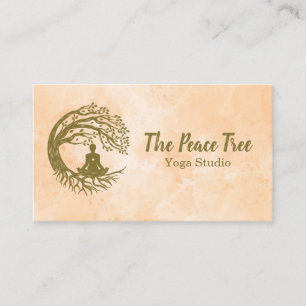 Meditating Under Tree Logo   Yoga Business Card