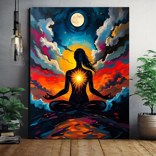 Meditating Woman Abstract  Canvas Print (Creator Uploaded)