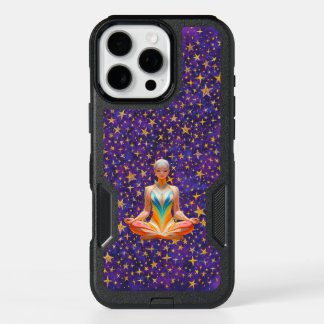 Meditating woman & irregular star patterns -  iPhone 16 pro max case