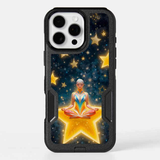 Meditating woman on a bright star otterbox iPhone case (Back)