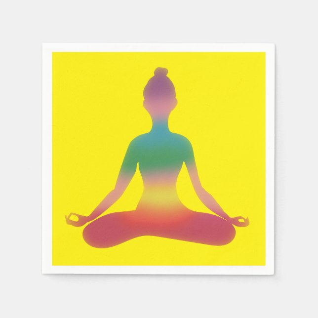 Meditating Yoga Art  Napkins (Front)
