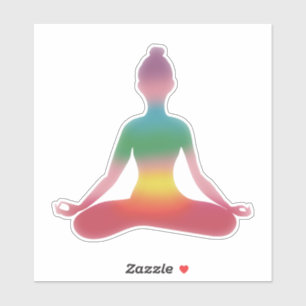 Meditating Yoga Art Sticker