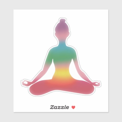 Meditating Yoga Art  Sticker