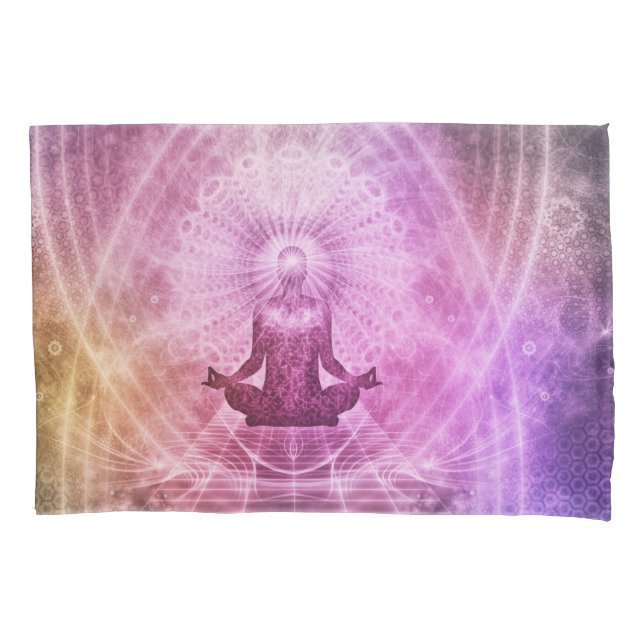 Meditation Abstract Art Pink Violet Purple Gold Fl Pillow Case (Front)