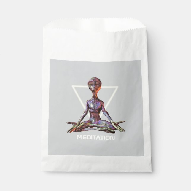 Meditation. Alien in tranquil pose Favor Bag (Front)