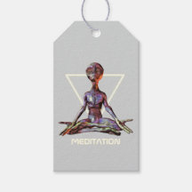 Meditation. Alien in tranquil pose