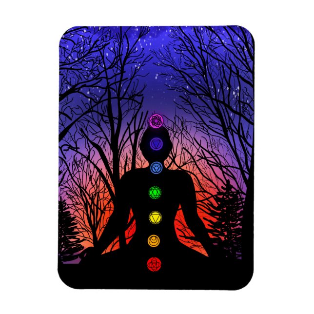 Meditation and the Trees on a starry night at  Magnet (Vertical)