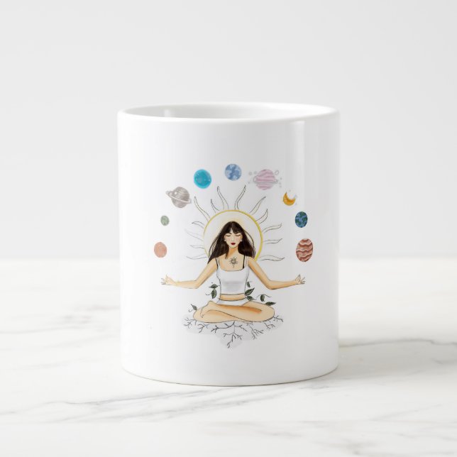 Meditation art giant coffee mug (Front)