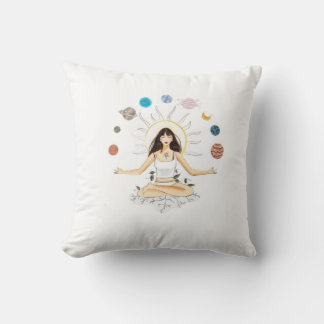 Meditation art throw pillow
