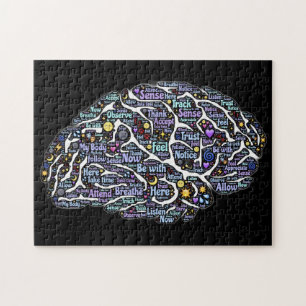 Meditation Body Inspirational Word Art Jigsaw Puzzle