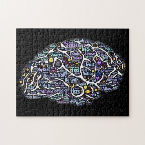 Meditation Body Inspirational Word Art   Jigsaw Puzzle