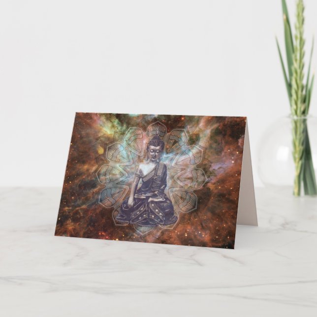 meditation buddha greeting card (Front)
