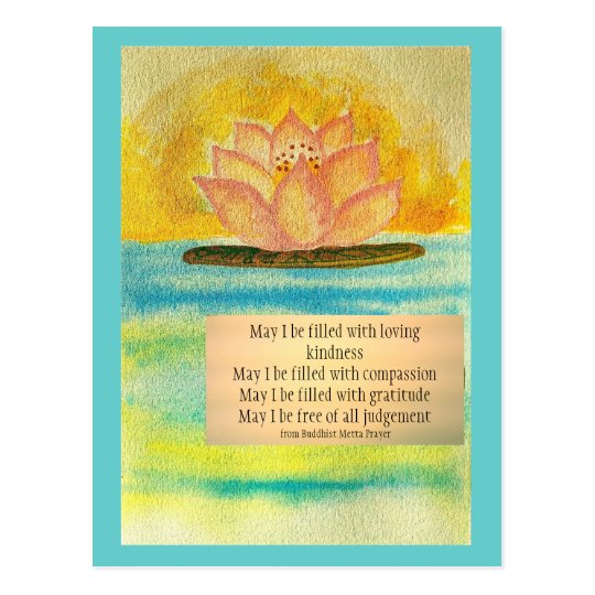 Meditation Card/ Buddhist Metta prayer Postcard  Zazzle.com