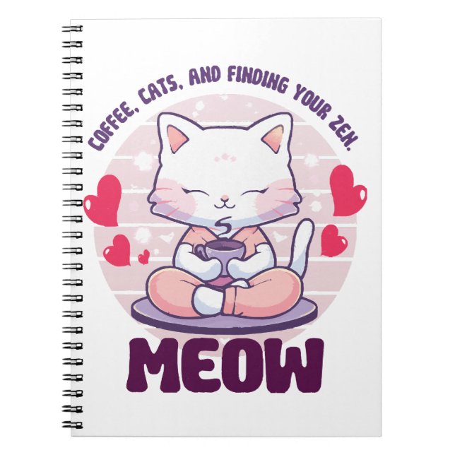 Meditation cat  - Kawaii cat  Notebook (Front)