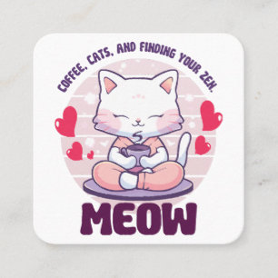 Meditation cat  - Kawaii cat  Square Business Card