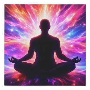 Meditation Chakra Faux Canvas Spiritual Art