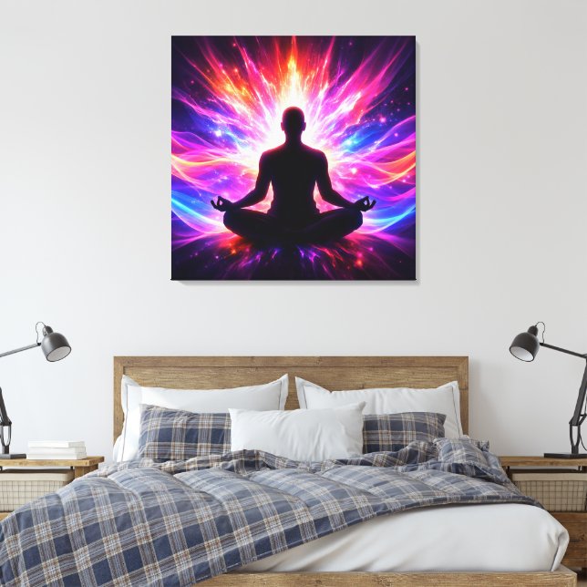 Meditation Chakra Stretched Canvas Wall Art (Insitu(Bedroom))