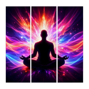 Meditation Chakra Triptych Wall Art Decor