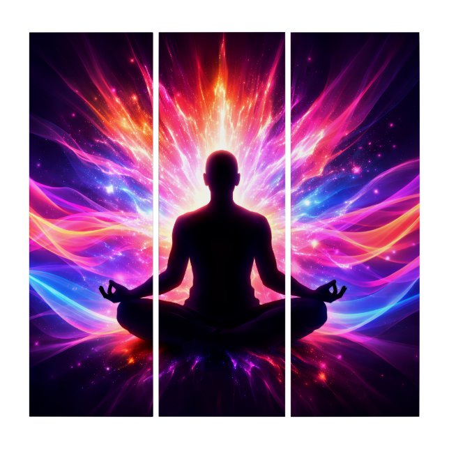 Meditation Chakra Triptych Wall Art Decor (Front)